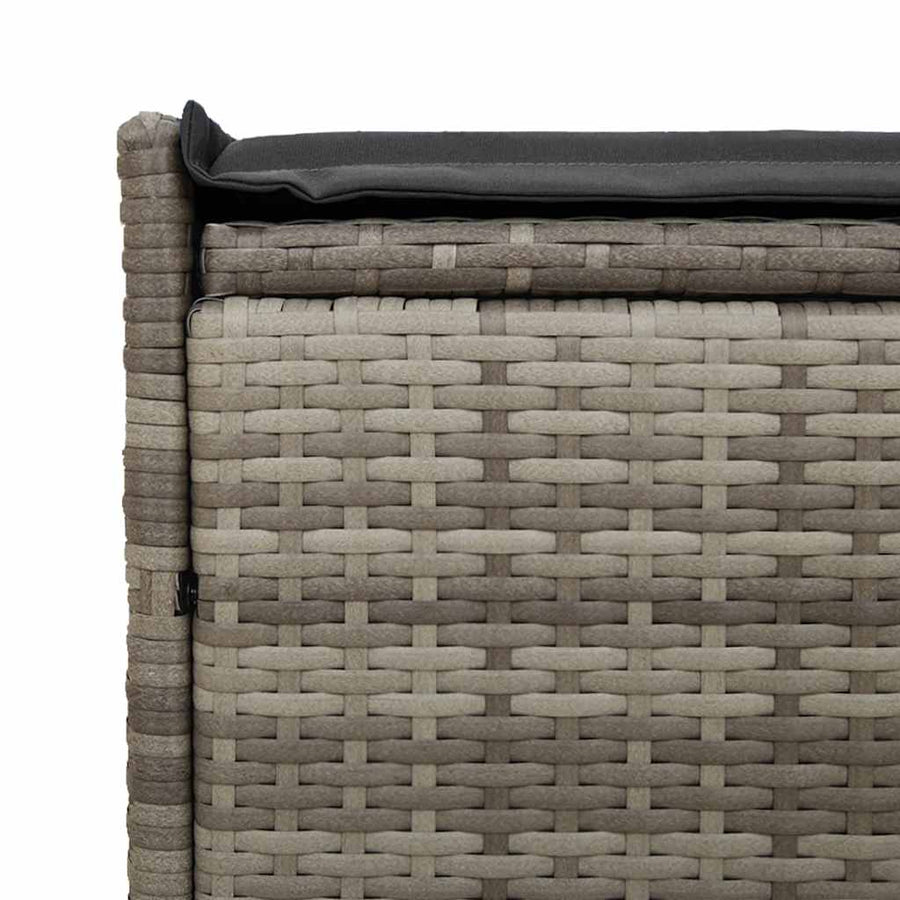 Opbergbank met kussen voor buiten 100 cm poly rattan grijs