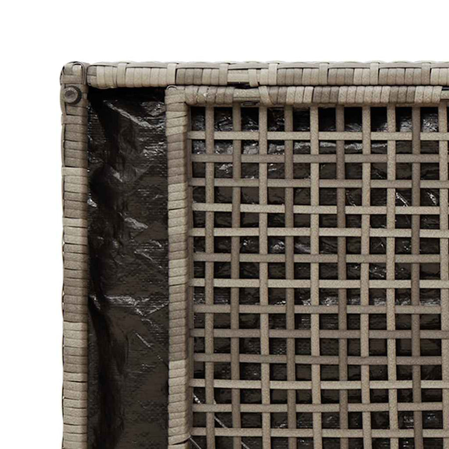 Opbergbank met kussen voor buiten 100 cm poly rattan grijs