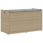 Opbergbank 100 cm poly rattan beige lichtgrijs