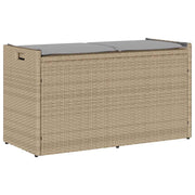Opbergbank 100 cm poly rattan beige lichtgrijs