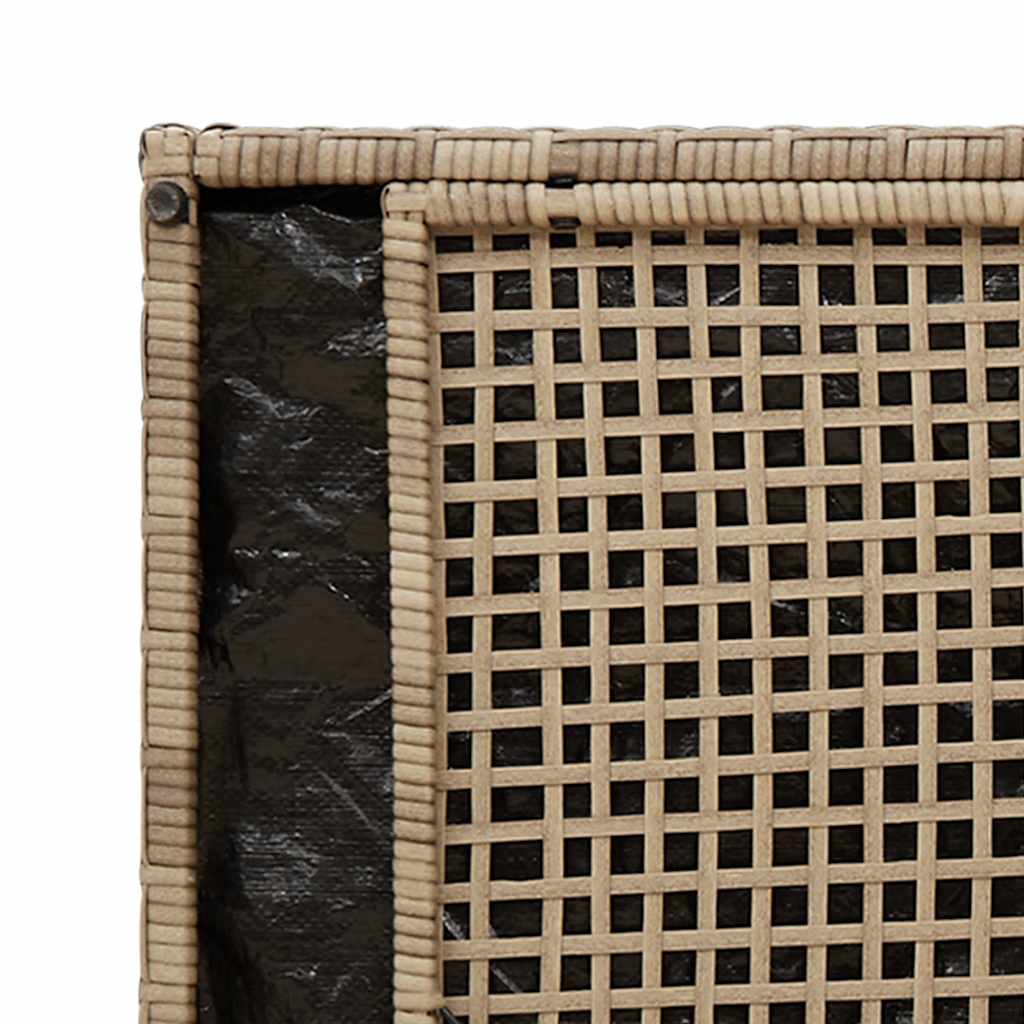 Opbergbank Met Kussen Voor Buiten 100 Cm Poly Rattan Beige En Lichtgrijs