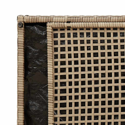 Opbergbank met kussen voor buiten 100 cm poly rattan beige