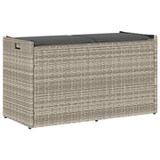 Opbergbank poly rattan 100 cm lichtgrijs