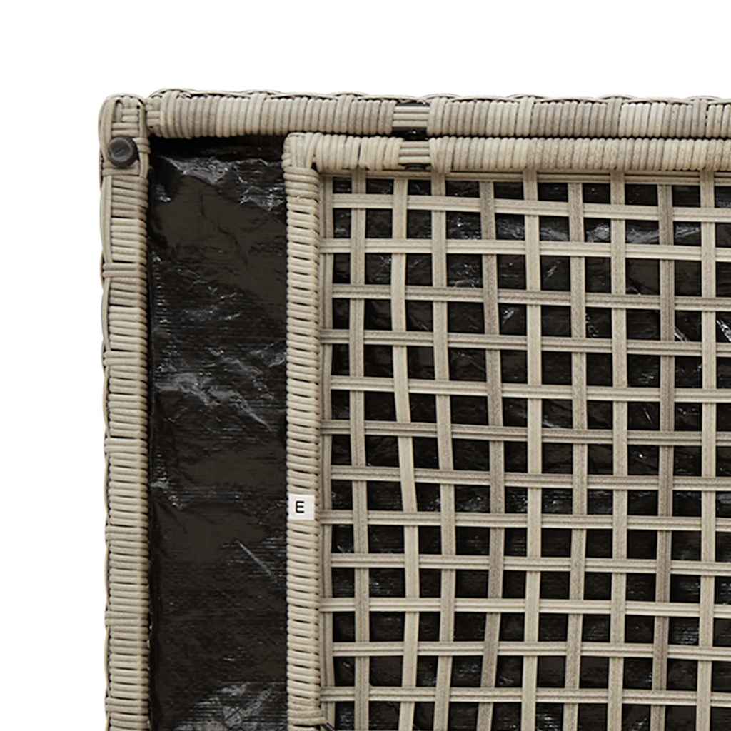 Opbergbank met kussen voor buiten 100 cm poly rattan lichtgrijs
