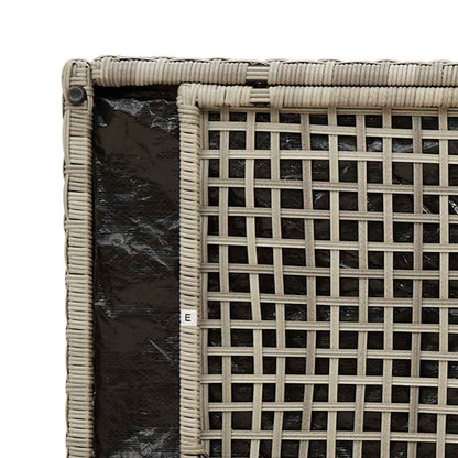 Opbergbank met kussen voor buiten 100 cm poly rattan lichtgrijs