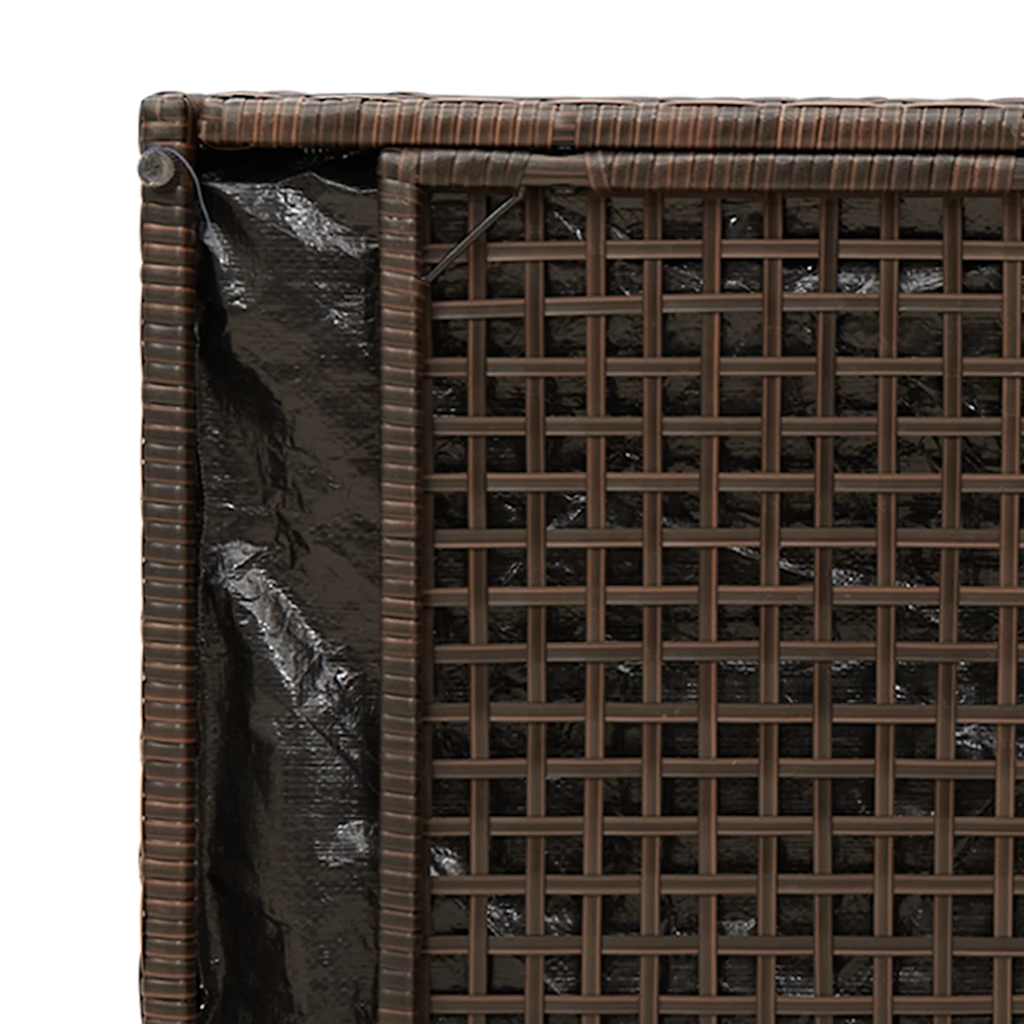 Opbergbank met kussen voor buiten 100 cm poly rattan bruin