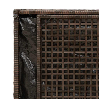 Opbergbank met kussen voor buiten 100 cm poly rattan bruin