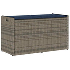 Opbergbank tuin 100 cm poly rattan grijs