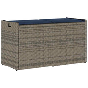 Opbergbank tuin 100 cm poly rattan grijs