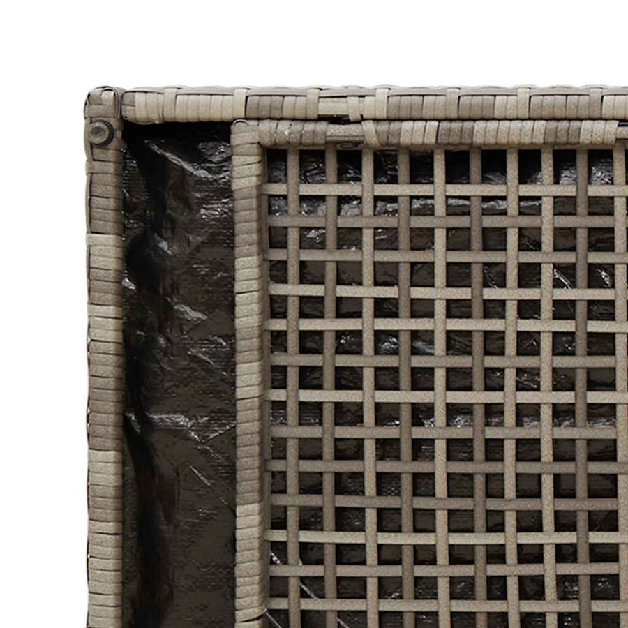 Opbergbank met kussen voor buiten 100 cm poly rattan grijs