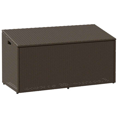 Tuinbox 110x50x58 cm poly rattan bruin