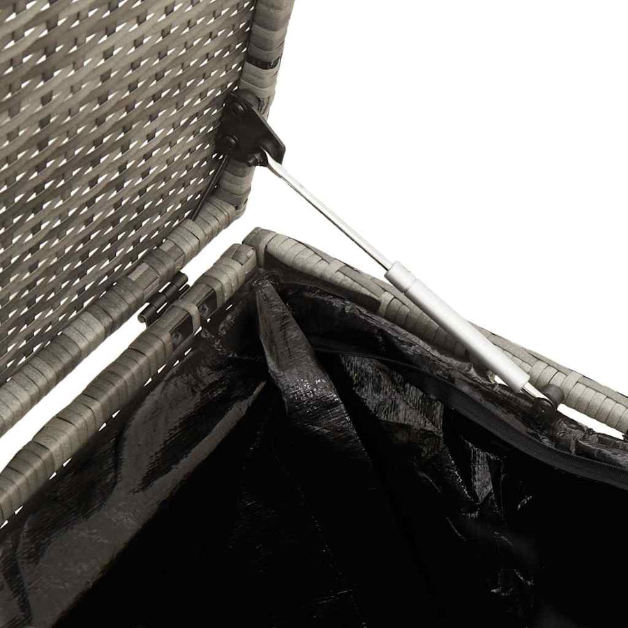 Tuinbox 110x50x58 cm poly rattan grijs
