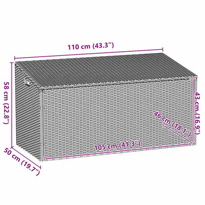 Tuinbox beige 110x50x58 cm poly rattan