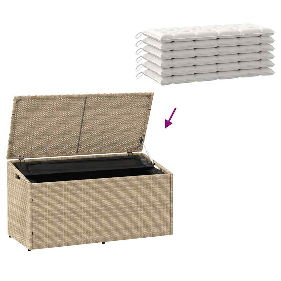 Tuinbox beige 110x50x58 cm poly rattan