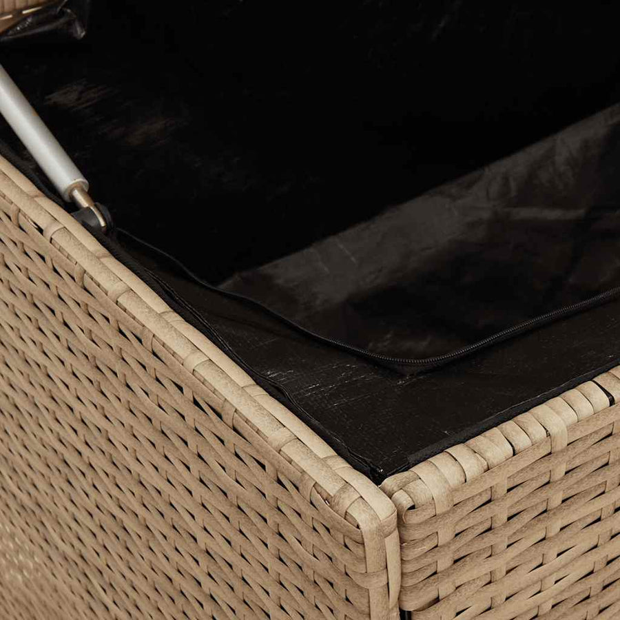 Tuinbox beige 110x50x58 cm poly rattan