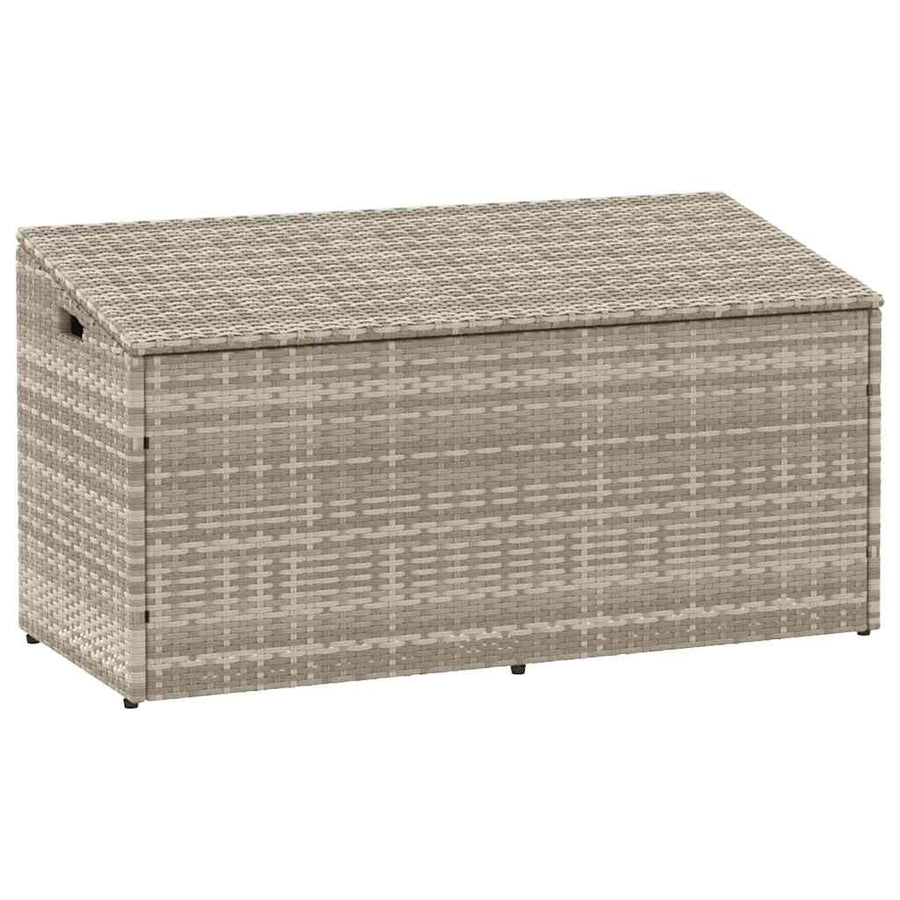 Tuinbox 110x50x58 cm poly rattan lichtgrijs