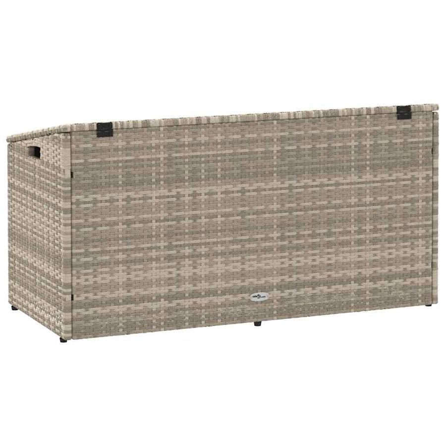Tuinbox 110x50x58 cm poly rattan lichtgrijs
