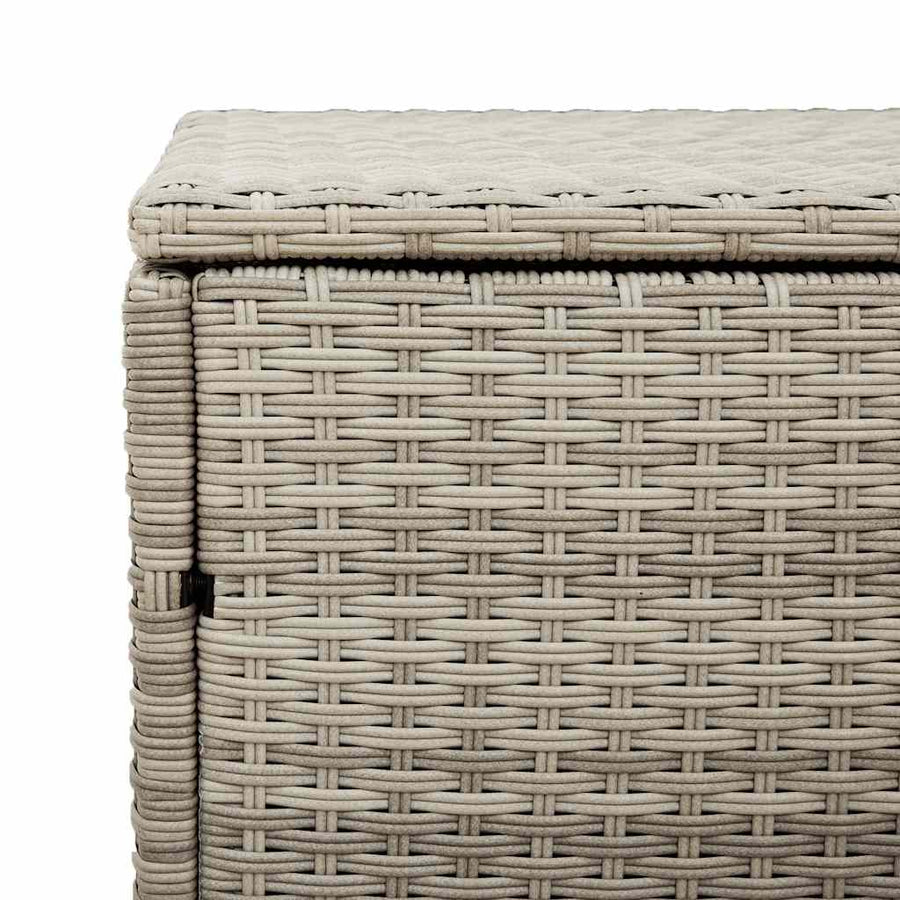 Tuinbox 110x50x58 cm poly rattan lichtgrijs