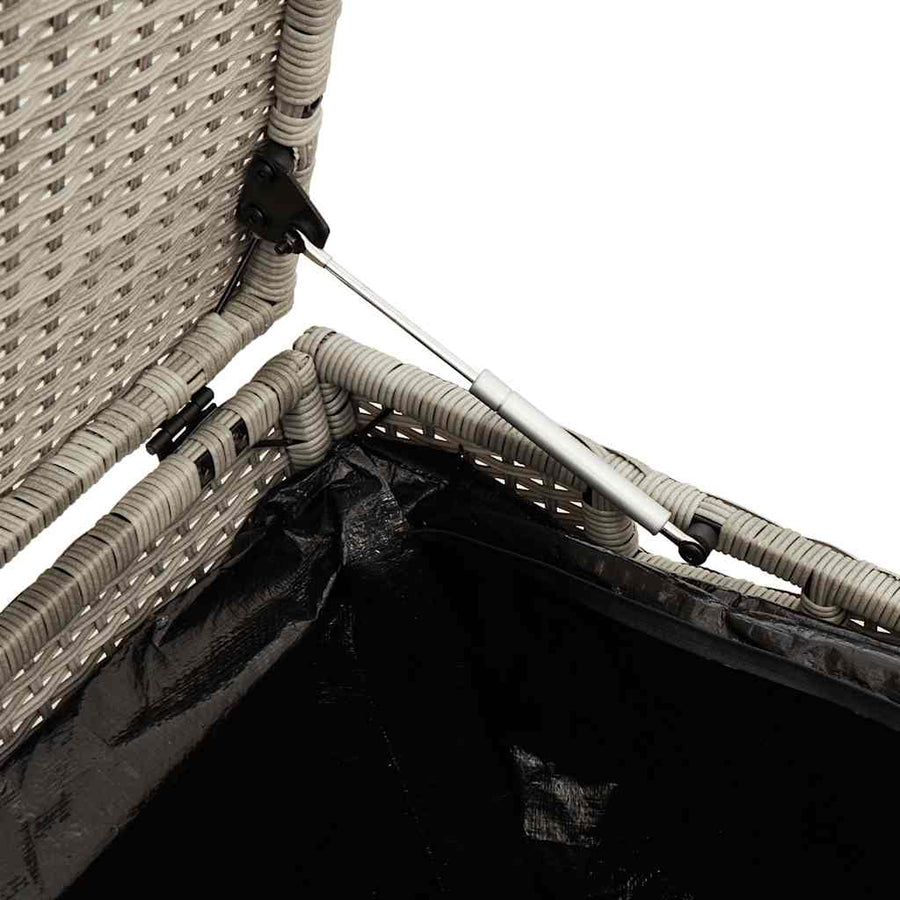 Tuinbox 110x50x58 cm poly rattan lichtgrijs