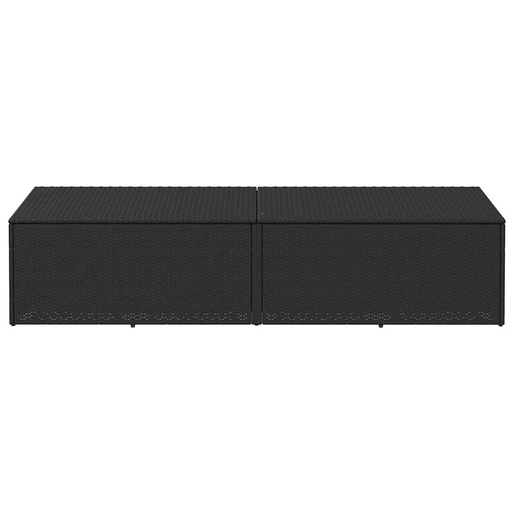 Tuinbox Poly Rattan 220 x 50 x 58 cm Zwart