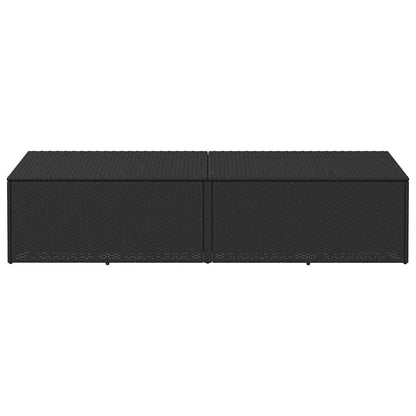 Tuinbox Poly Rattan 220 x 50 x 58 cm Zwart