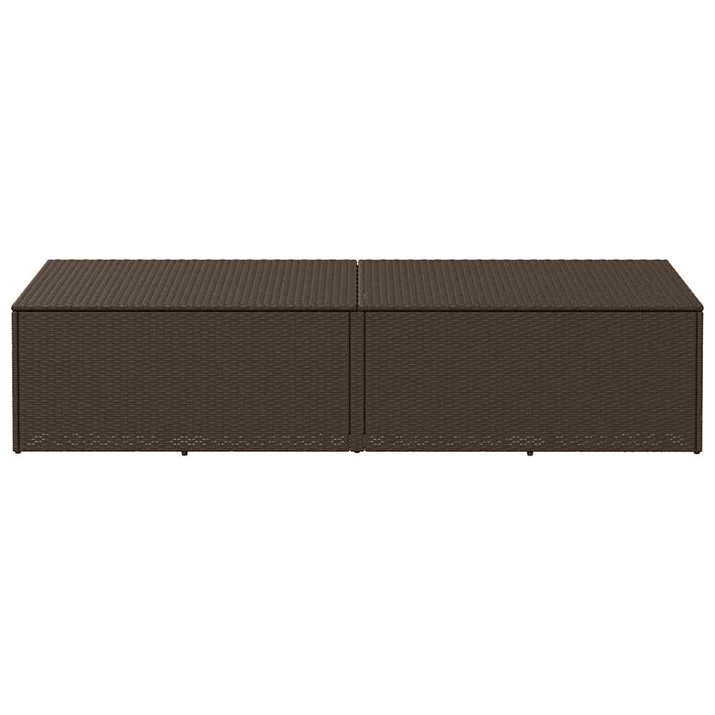Tuinbox Poly Rattan 220 x 50 x 58 cm Bruin