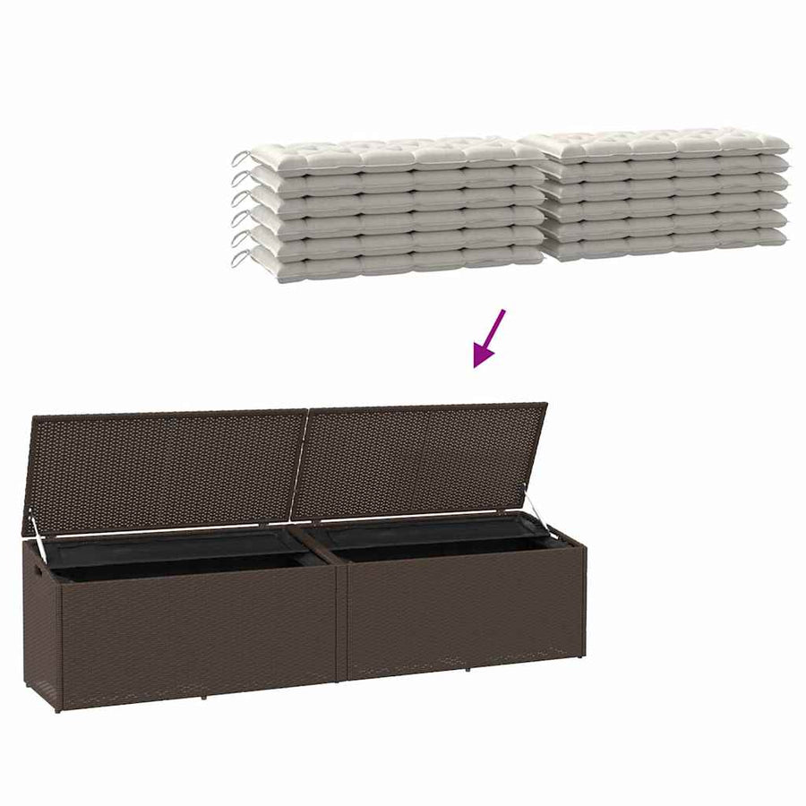 Tuinbox Poly Rattan 220 x 50 x 58 cm Bruin