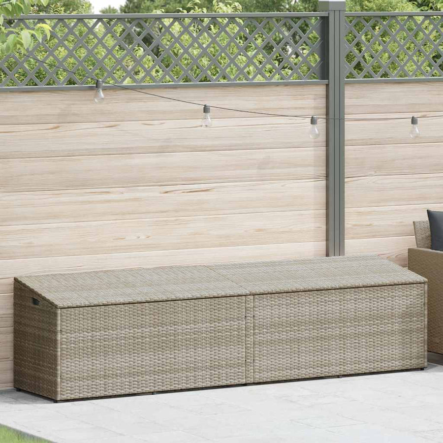 Tuinbox Poly Rattan 220 x 50 x 58 cm Lichtgrijs