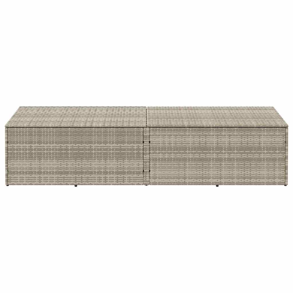 Tuinbox Poly Rattan 220 x 50 x 58 cm Lichtgrijs