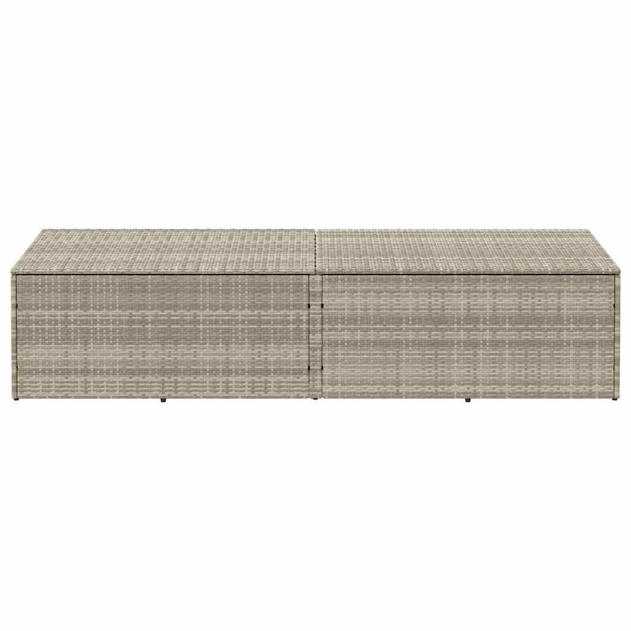 Tuinbox Poly Rattan 220 x 50 x 58 cm Lichtgrijs