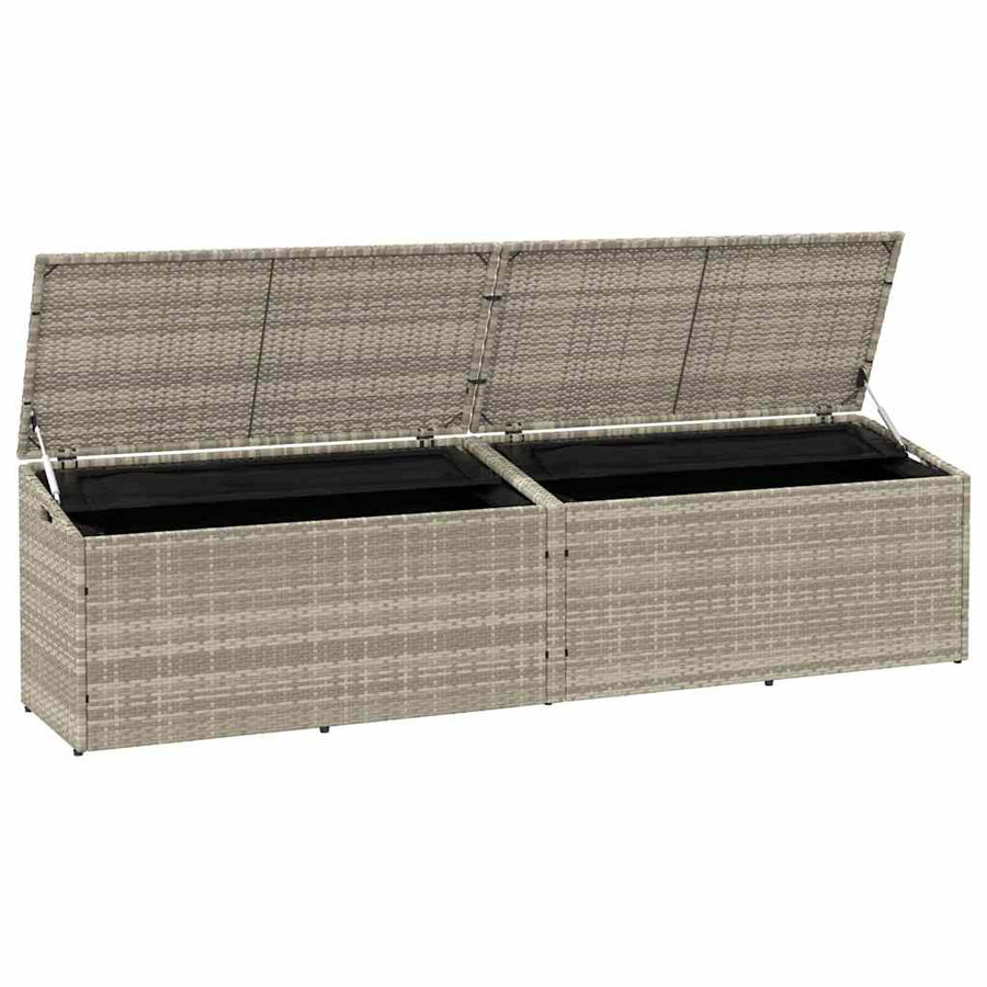 Tuinbox Poly Rattan 220 x 50 x 58 cm Lichtgrijs