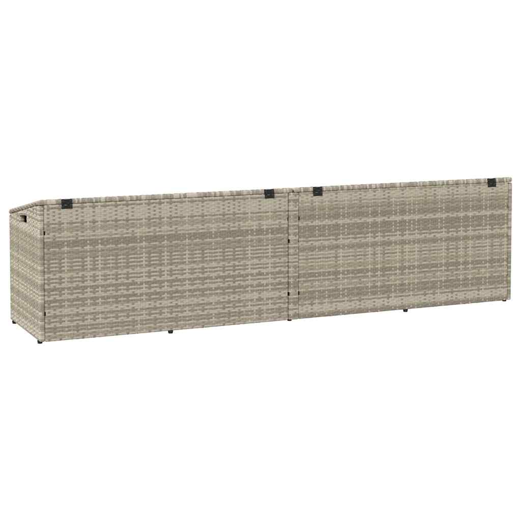 Tuinbox Poly Rattan 220 x 50 x 58 cm Lichtgrijs