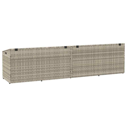 Tuinbox Poly Rattan 220 x 50 x 58 cm Lichtgrijs