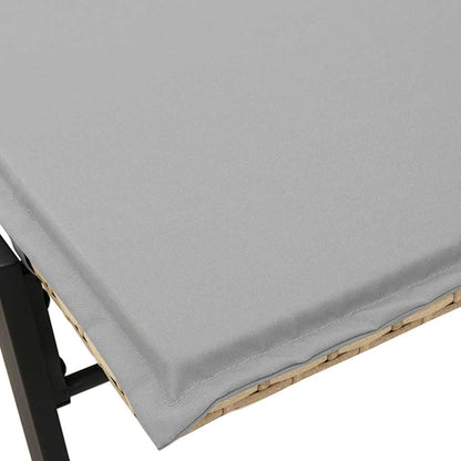Ligstoel Met Kussen Polyrotan Beige