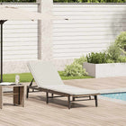 Ligstoel polyrotan beige verstelbaar