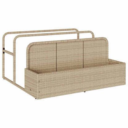Opbergzak voor aan het zwembad, beige, 110x100x57 cm, polyrotan