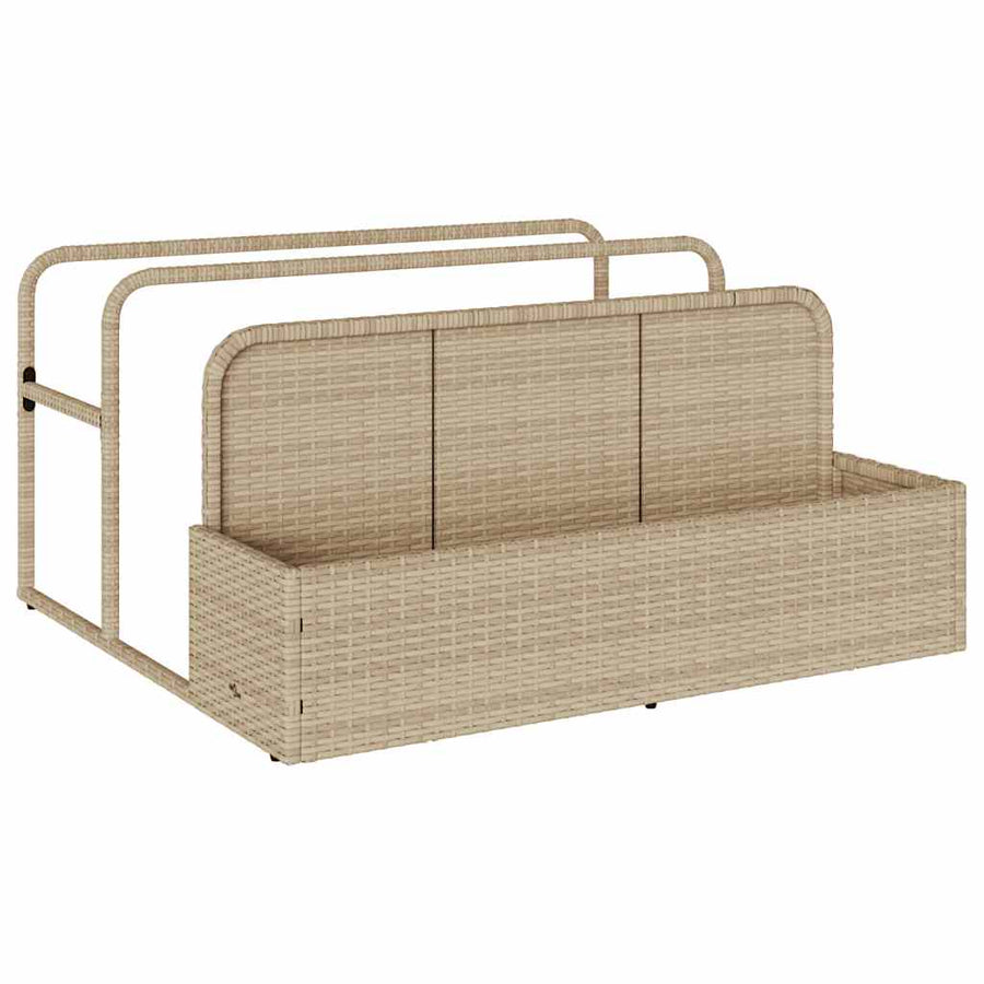 Opbergzak voor aan het zwembad, beige, 110x100x57 cm, polyrotan