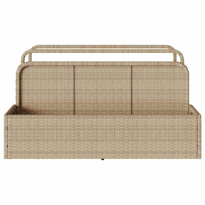 Opbergzak voor aan het zwembad, beige, 110x100x57 cm, polyrotan