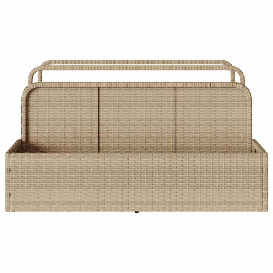 Opbergzak voor aan het zwembad, beige, 110x100x57 cm, polyrotan