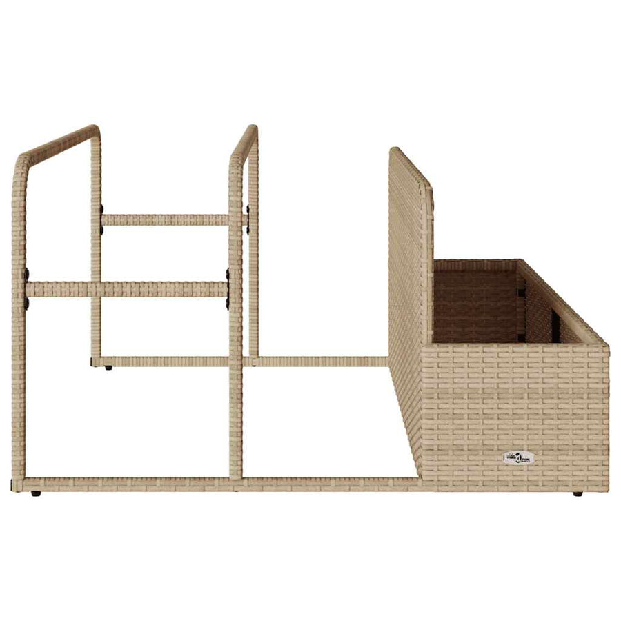 Opbergzak voor aan het zwembad, beige, 110x100x57 cm, polyrotan