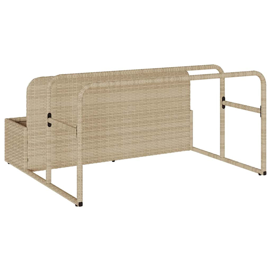 Opbergzak voor aan het zwembad, beige, 110x100x57 cm, polyrotan