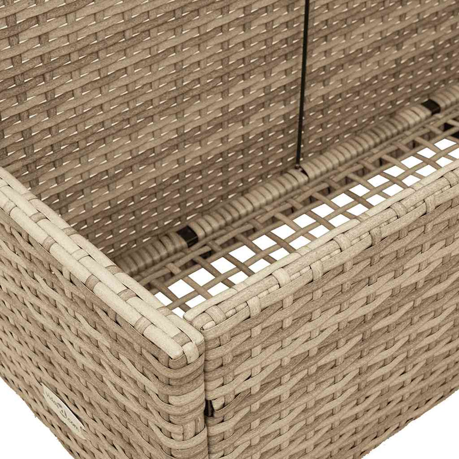 Opbergzak voor aan het zwembad, beige, 110x100x57 cm, polyrotan