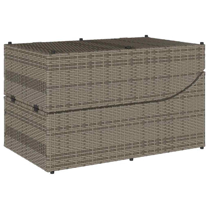 Ligstoel inklapbaar met kussen opbergruimte poly rattan grijs