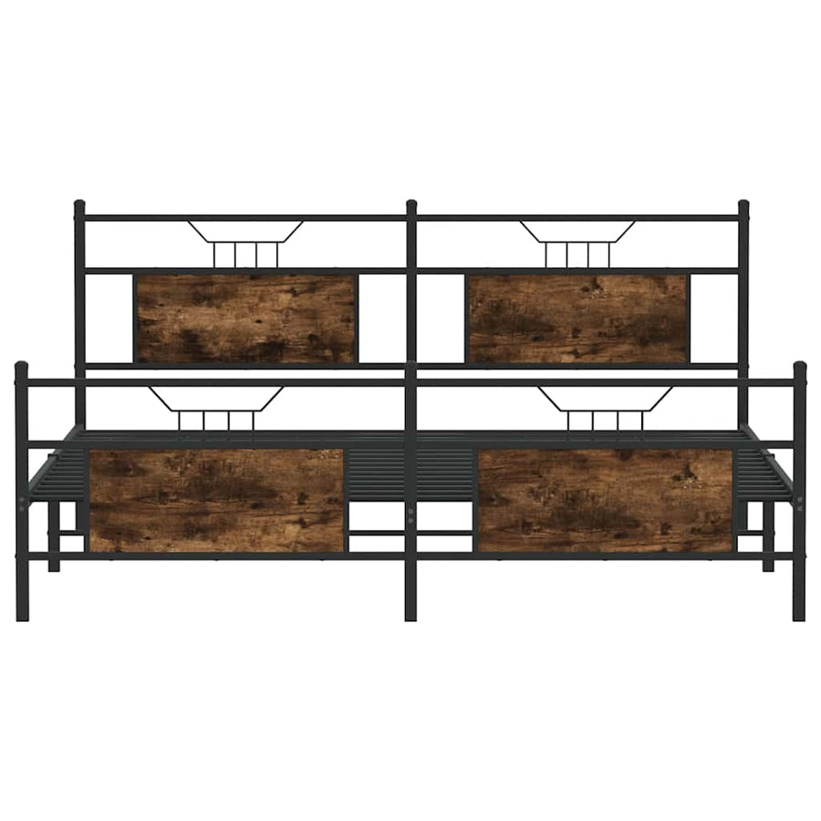 Bedframe zonder matras metaal gerookt eikenkleurig 160x200 cm