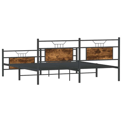 Bedframe zonder matras metaal gerookt eikenkleurig 160x200 cm
