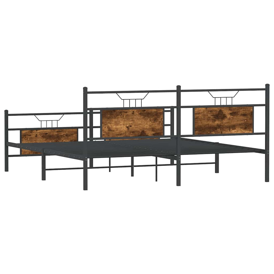 Bedframe zonder matras metaal gerookt eikenkleurig 160x200 cm