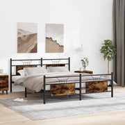 Bedframe metaal gerookt eiken 160x200 cm