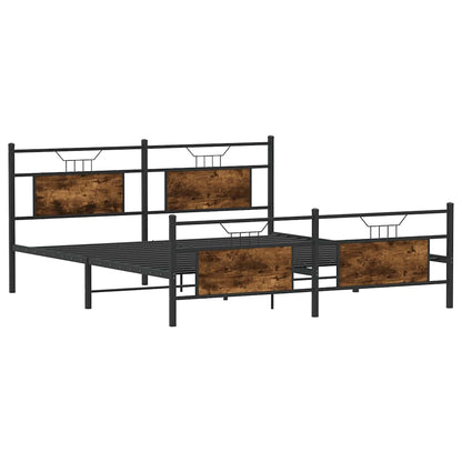Bedframe zonder matras metaal gerookt eikenkleurig 183x213 cm