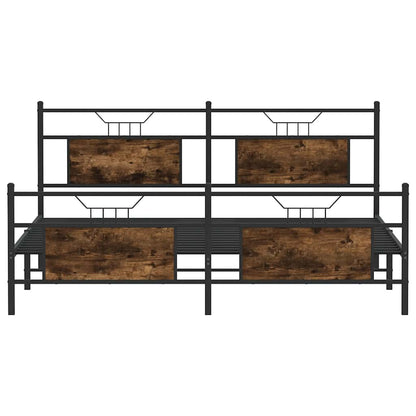 Bedframe zonder matras metaal gerookt eikenkleurig 183x213 cm