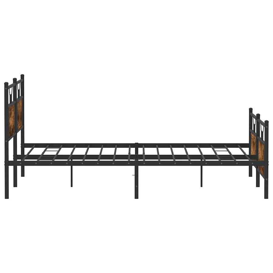 Bedframe zonder matras metaal gerookt eikenkleurig 183x213 cm